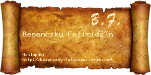 Besenczky Felicián névjegykártya